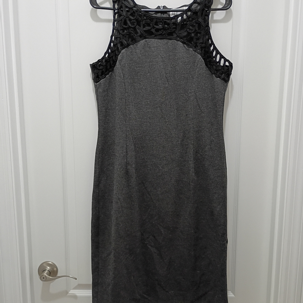 Julian Taylor Black and Gray Dress